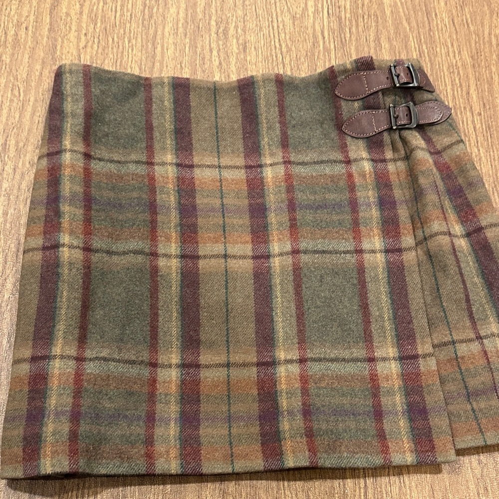 Ralph Lauren Plaid Mini Skirt - Green and Brown